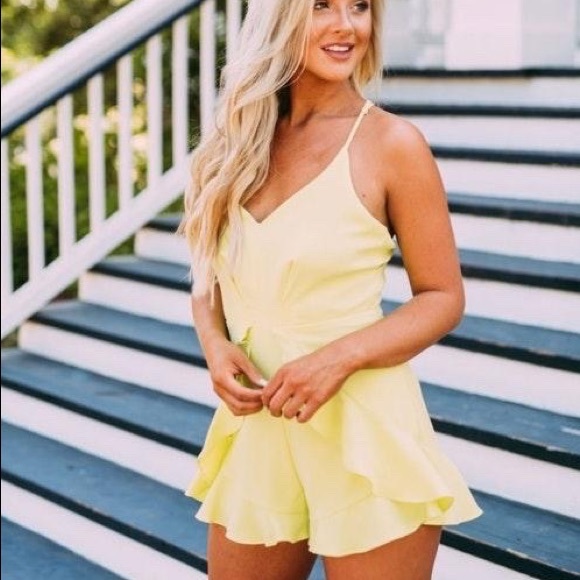 Ruffle Lime Romper - Picture 1 of 2